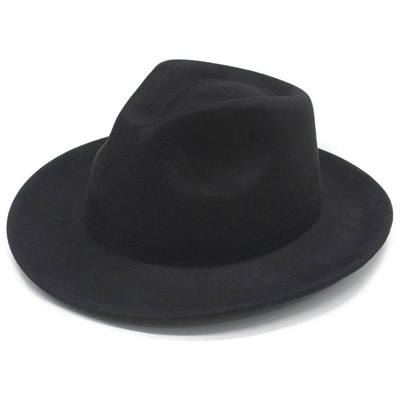 New suede men's and women's top hats solid color western cowboy hats retro simple jazz hats ethnic style top hats