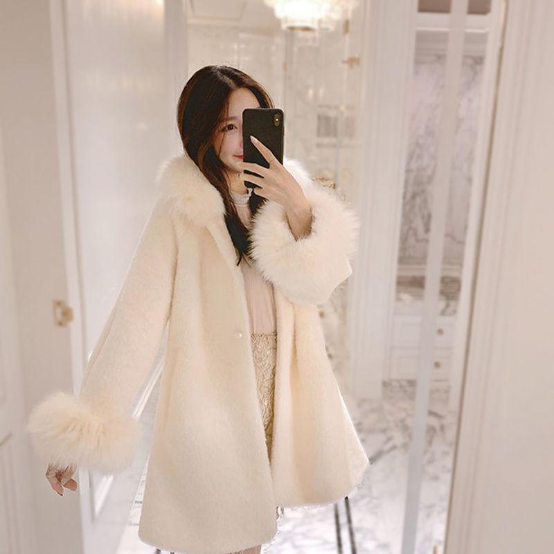 

Autumn and winter new imitation mink hair imitation leather women s medium and long thickened fur coat looks thin XXL