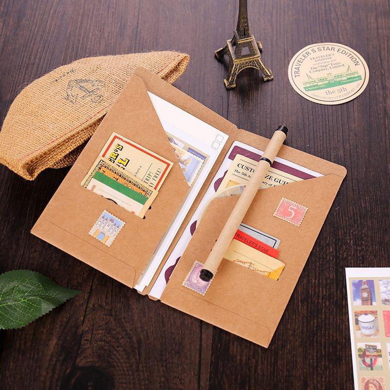 TN Traveler's Notebook Cowhide Storage Bag - Inner Page Accessories, Ticket & Business Card Holder
