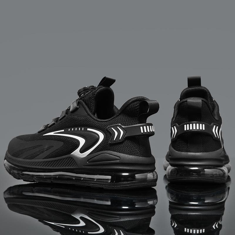 Large size 48 47 men's shoes spring full palm air cushion shock absorption rotating button flying woven mesh breathable running sneakers