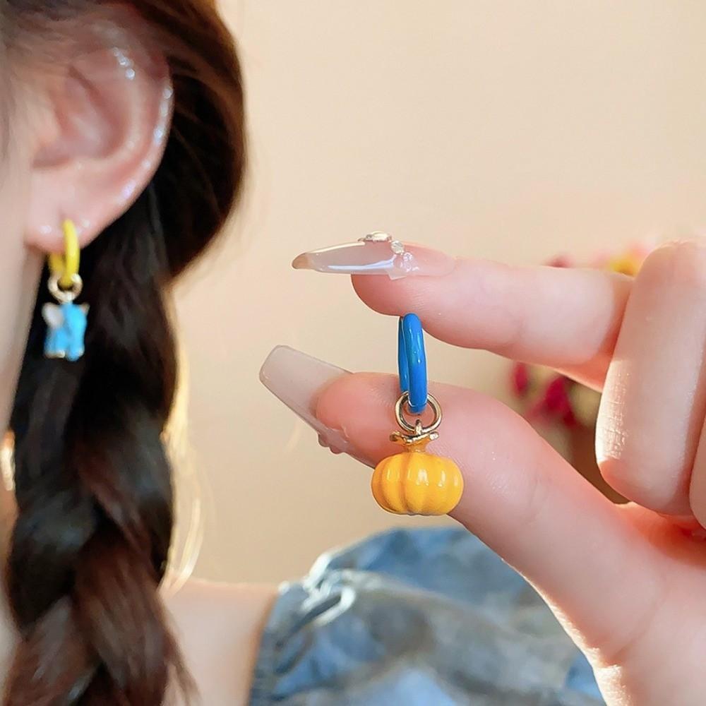 Acrylic Zinc Zinc Alloy Elephant Pumpkin Stud Earrings Halloween Halloween Pendant Jewelry  Women