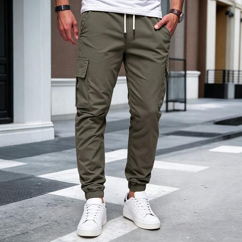 Men's Pants Multi-Pockets Joggers Men Sweatpants 2026 New Casual Solid Cargo Pants Men Oversize Streetwear Pants Men Trousers