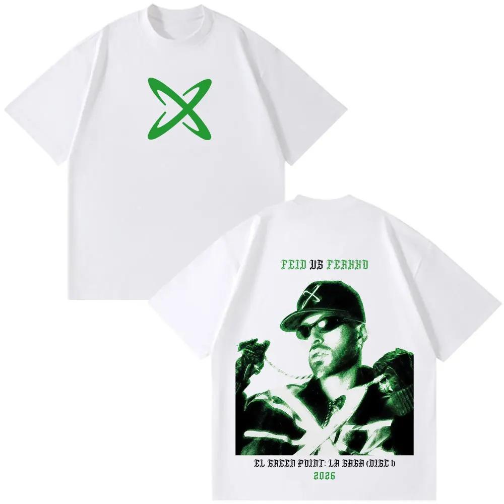 Rapper Feid Ferxxo Tour 2026 Print Tees Men Women Fashion T-shirt Short-sleeved Cotton Casual Loose Vintage T-shirts Streetwear
