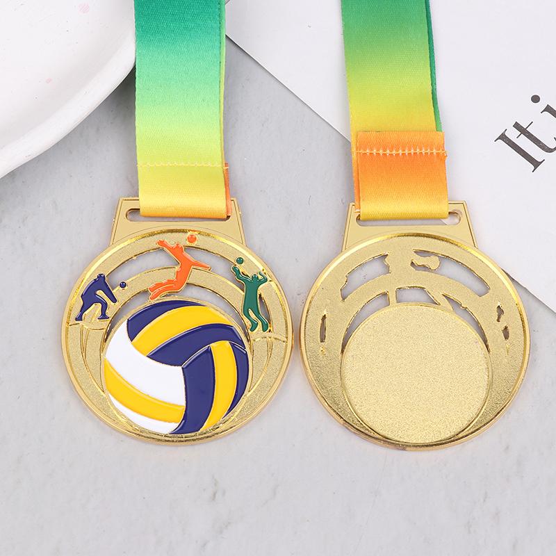 Winner Medal Kickball Medals Award With Neck Ribbon For Winner Reward Sports Metals Football Basketball Volleyball Prizes