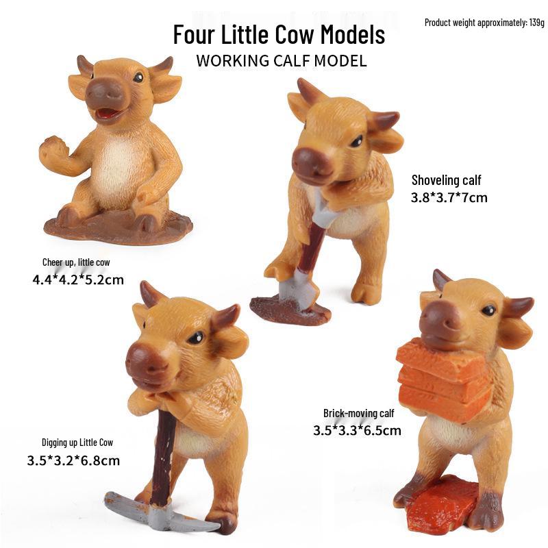 Mini Poultry Animal Models: Yellow Cattle, Chicken, Duck, Goose, Pig, Goat, Donkey, Horse Toys for Kids' Early Education & Decor