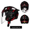 Unisex Electric Motorcycle Helmet with Double Visor - Breathable, 3C Compliant Half Helmet for Safety