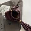 Luxury Designer Soft Leather Clutch Bag Women Pleated Mini Bucket Pouch with Temperament Side Zipper for Party Evening