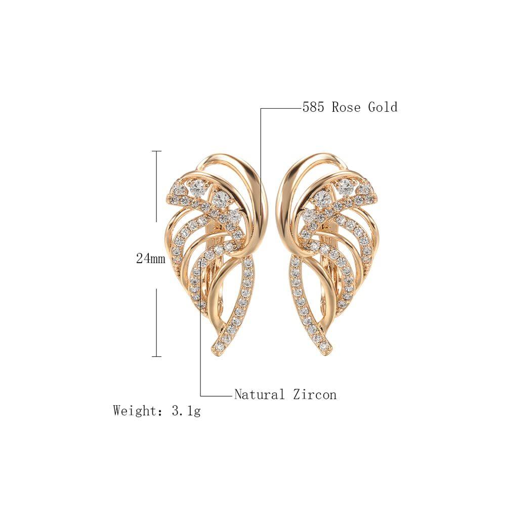 Stylish Copper Zircon Earrings for Women and Girls