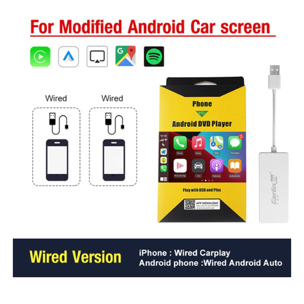 Wireless Android Auto Adapter Carplay For Car Netflix YouTube Google Ai Box Car Multimedia Video Box Bluetooth Compatible Dongle