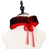 Vintage Krusidullkrage Avtagbar Falsk Krage för Kvinnor Män Kontrasterande Svart Kantning Clown Choker Halsruff Cosplay-krage