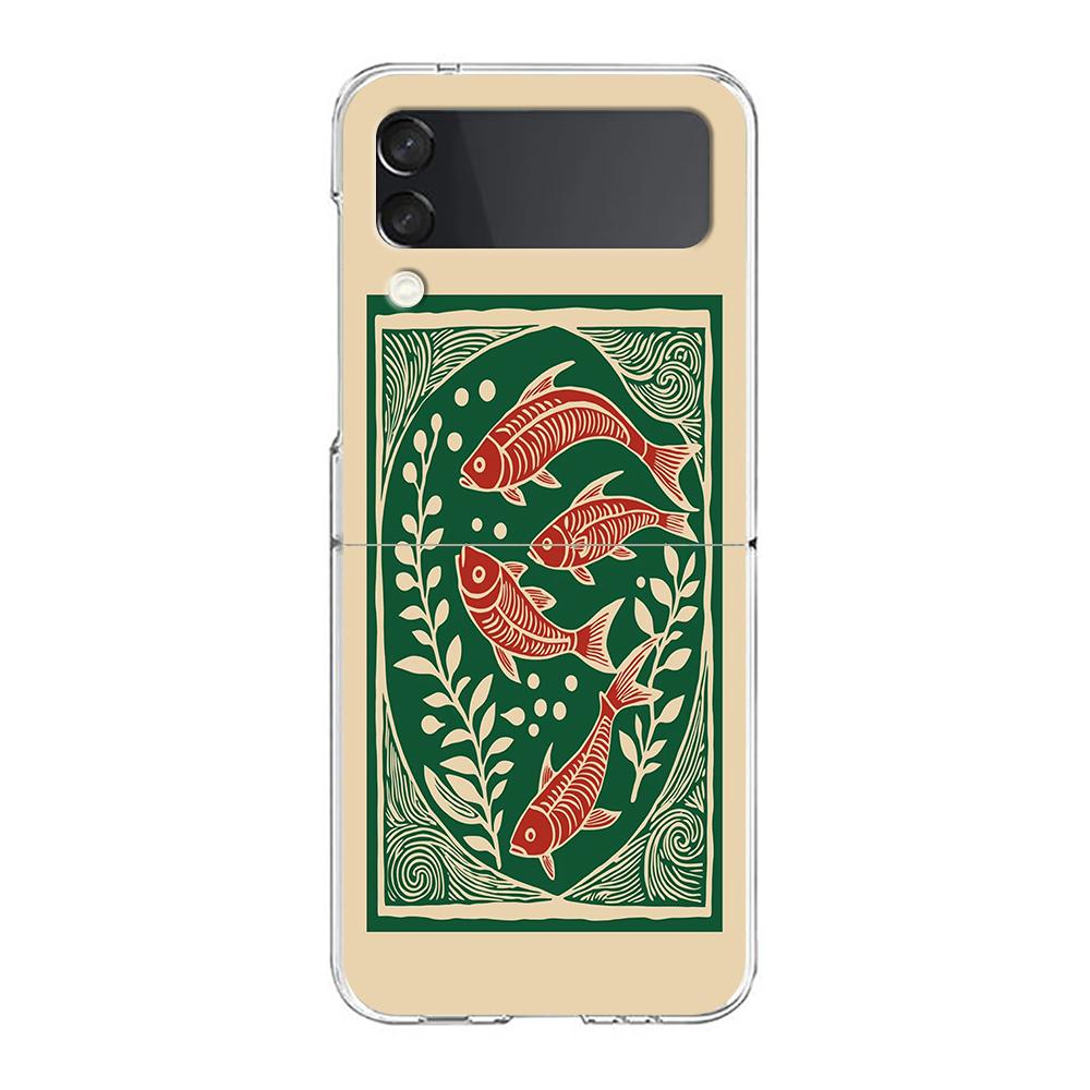 Sardines Phone Case For Samsung Galaxy Z Flip 7 6 5 4 3 For Samsung Flip7 Flip6 Flip5 Shockproof Dustproof Hard Folding Cover