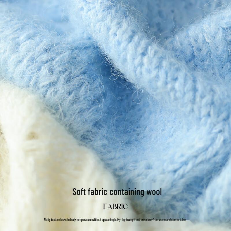 VICTORIA&VERA Women's Fall Wool Blend Round Neck Sweater