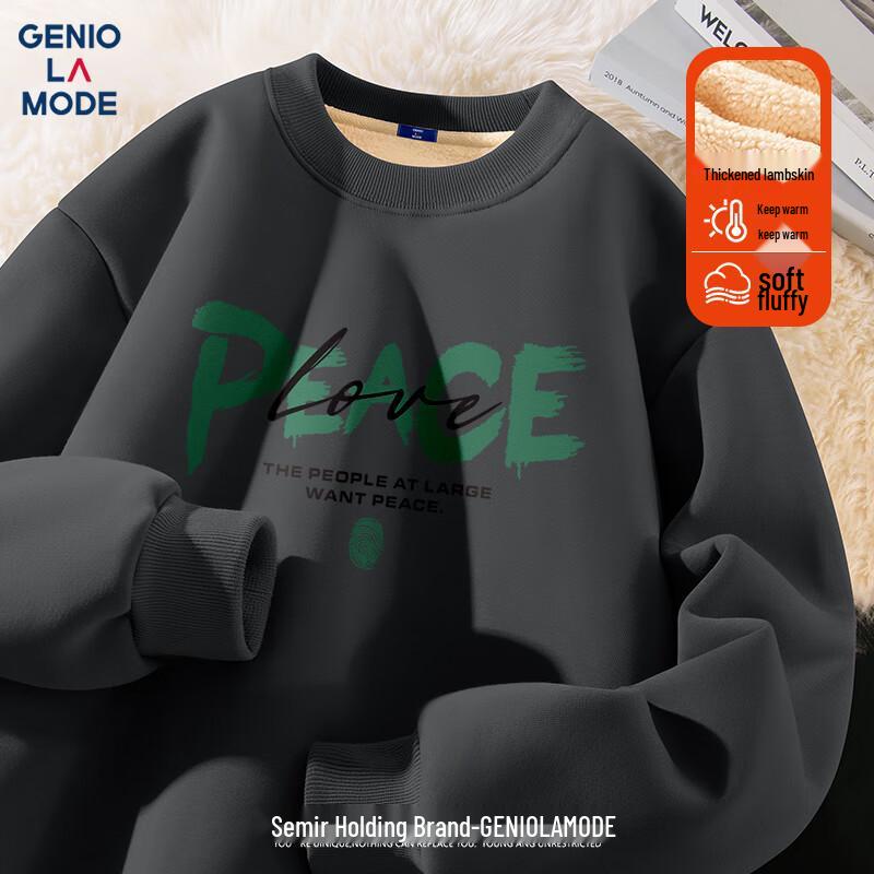 

GENIOLAMODE Men s Heavyweight Fleece-Lined Round Neck Sweatshirt 2XL