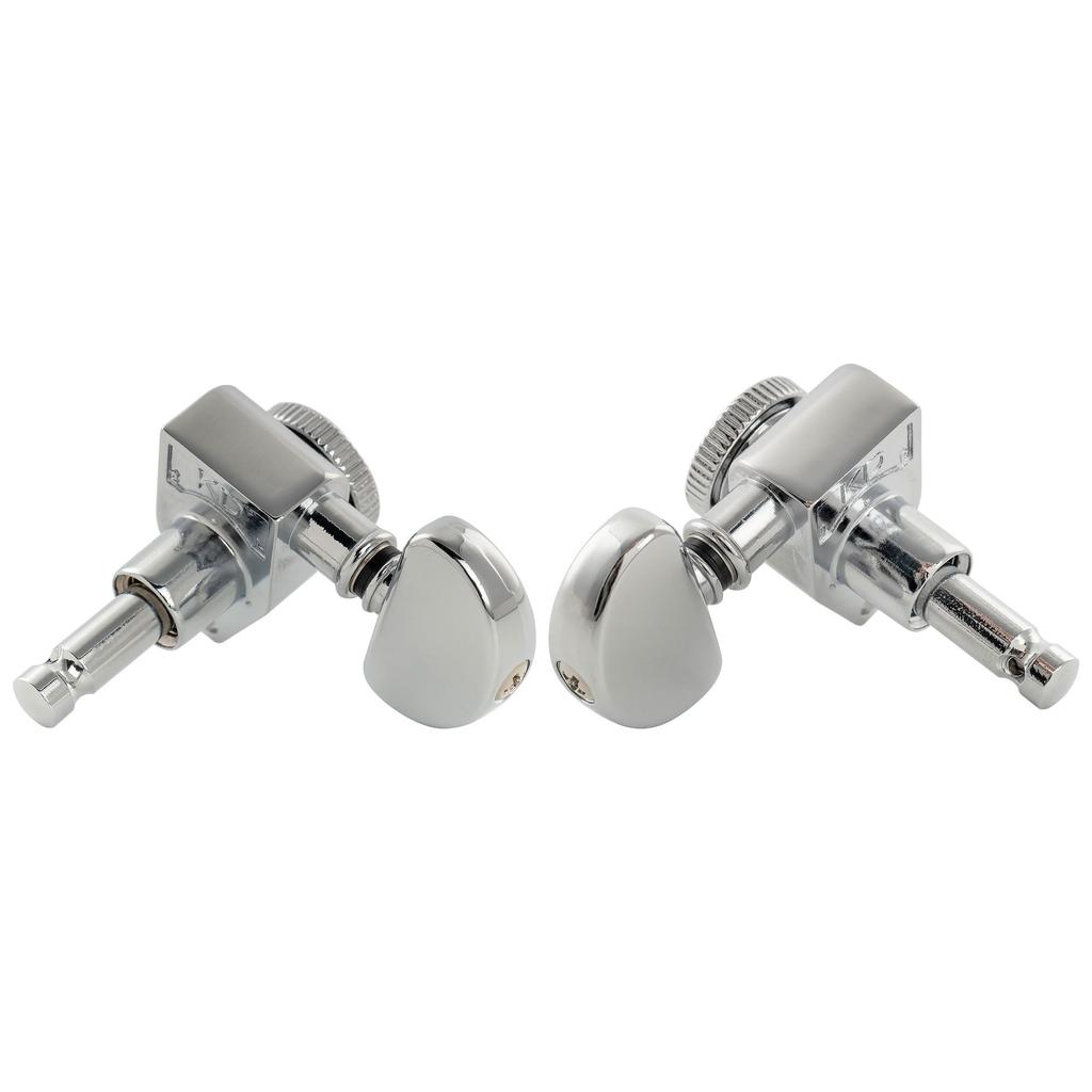 Musiclily Pro R18K L3R3 Locking Gear for Chrome Tuners, 181 Ratio, Half-Moon Buttons, Acoustic/Electric Guitars,