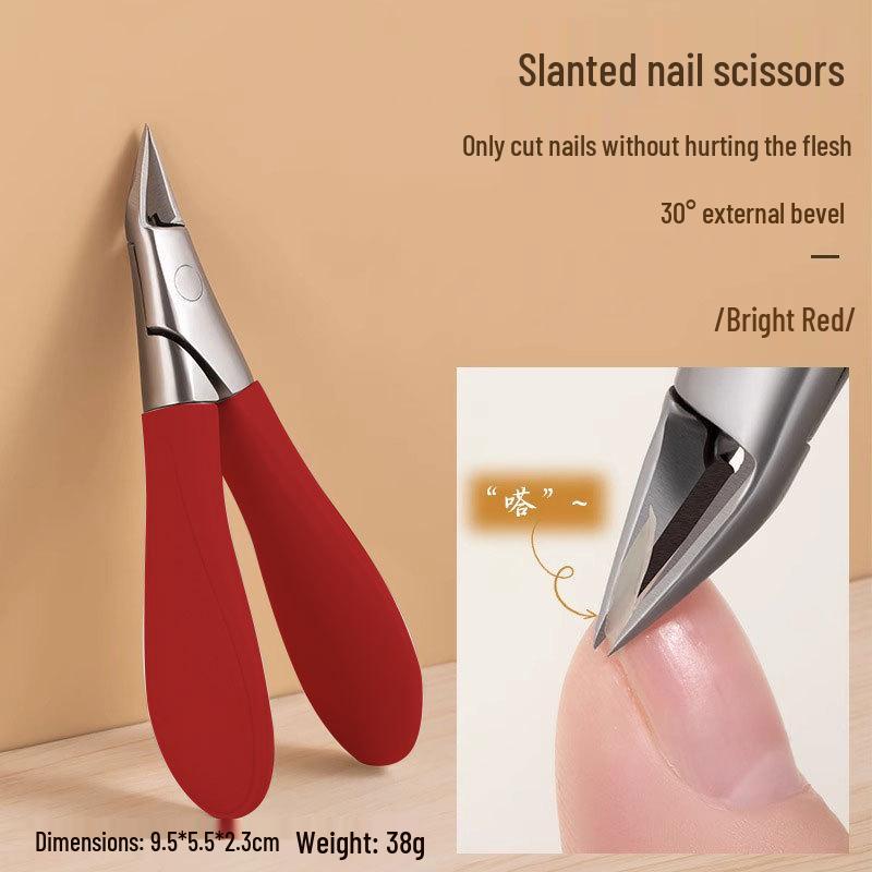 Slanted Tip Nail Clippers with PP Handle & Mirror-Polished Stainless Steel Blades for Nail Art