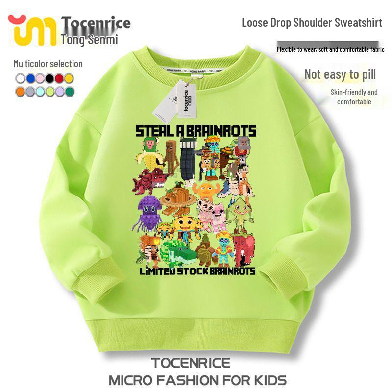 Roblox Shanhaijing Boys' & Girls' Round Neck Plus Velvet Hoodie