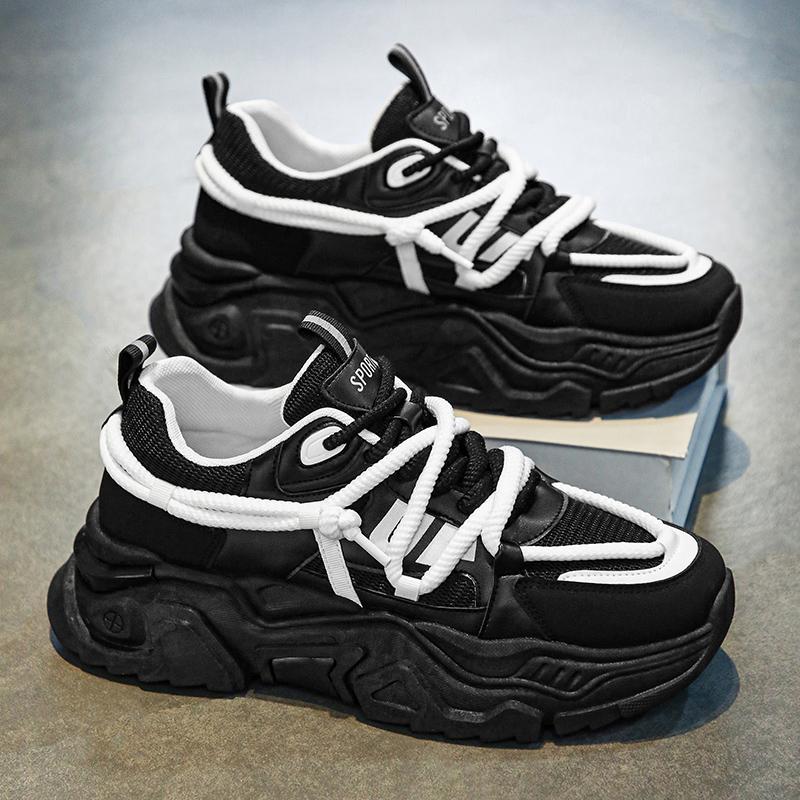 Summer fashion platform sports casual shoes men's shoes dad shoes C black, khaki