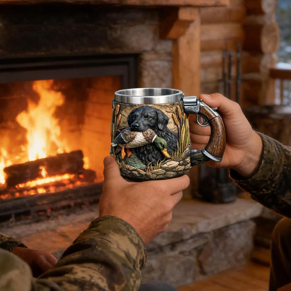350ml Stainless Steel Insulated Mug Dog Theme Cold & Hot Beverage Cup for Home Camping Dorm Hotel Apartment Party