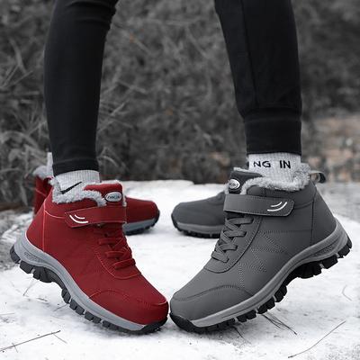 Schneestiefel Schuhe für Männer Frauen 2025Winter Verdicken Warm Wasserdicht Stiefeletten Plateau Rutschfest Mama und Papa Plüsch Baumwollschuhe