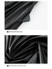 Yifei High-Waisted Black PU Leather A-Line Pleated Skirt - Women's Slimming Long Umbrella Skirt, 2026 Style.