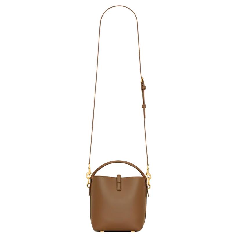 Saint Laurent Classic Logo Glossy Leather Bucket Bag Women Handbags Fox 765870-2R20W-2536