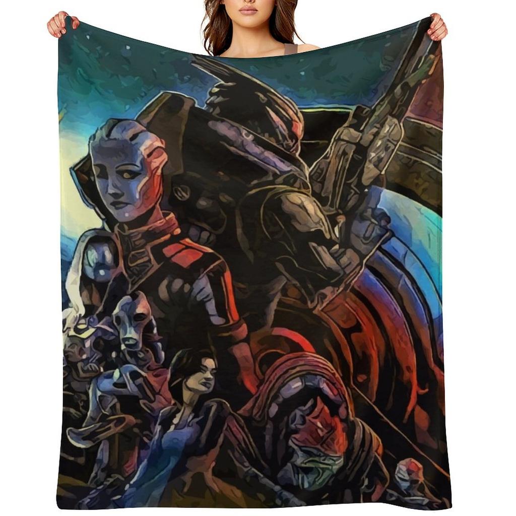 Mass Effect Legendary Edition - Game Throw Blanket Soft Plaid valentine gift ideas Luxury Thicken Bed covers Blankets