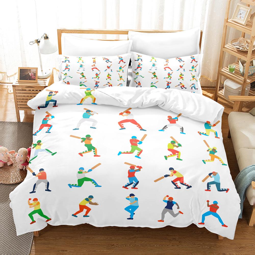 3D Sports Series Bedding Set Luxury Duvet Cover and Pillow Case 2/3pcs AU140 * 210 Single/Double Birthday Gift Soft Washable Home Textile