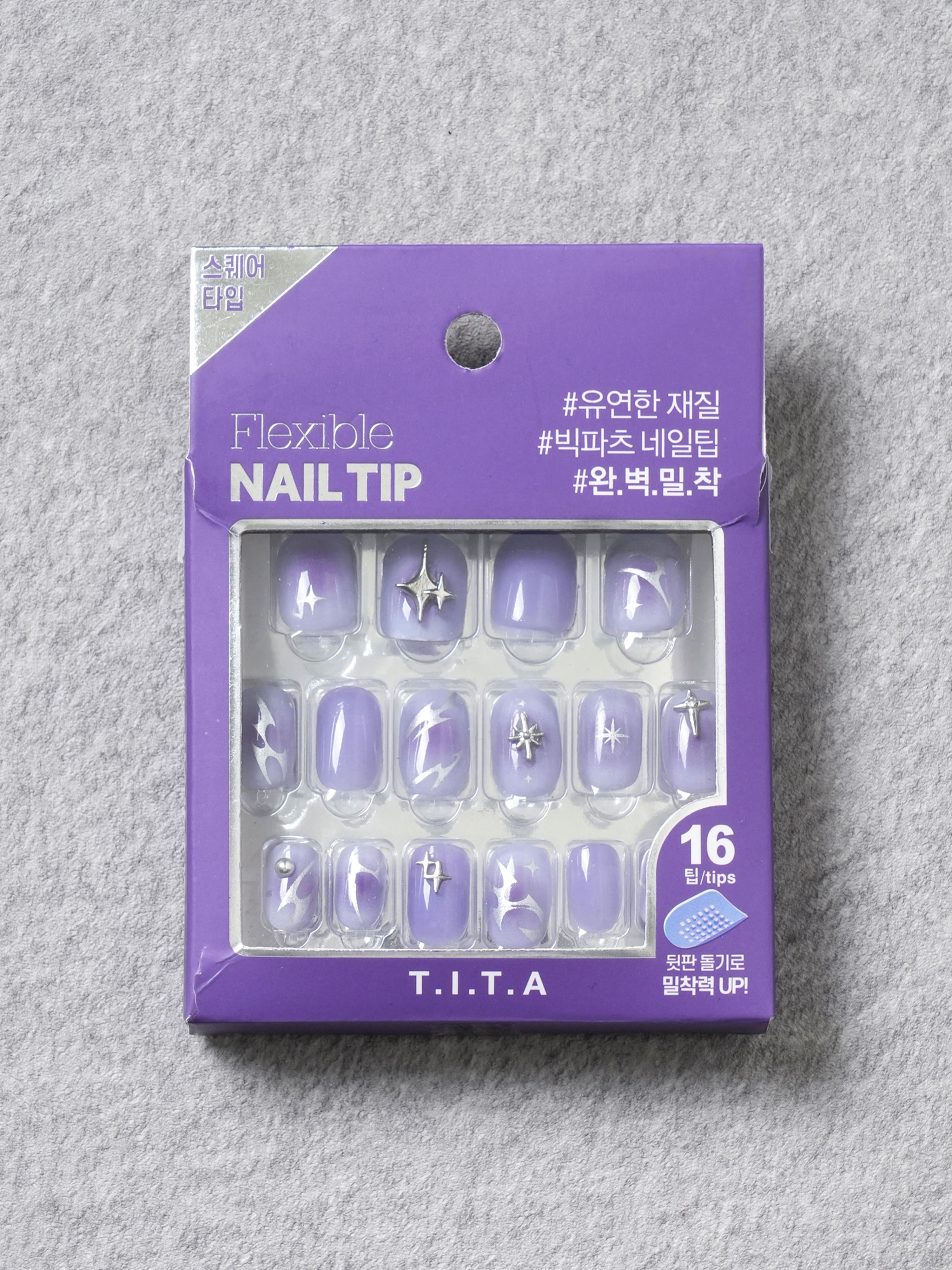 25SS TitaPress Square Press-On Nail Tips #1 1ea