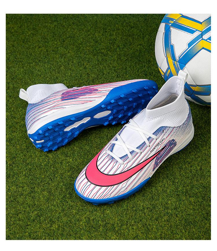 High-Top Long-Spike Football Shoes for Teens on Artificial Turf
