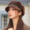 New Hat Women's Autumn and Winter Fashion Bucket Hat Warm Ear Protector Octagonal Beret