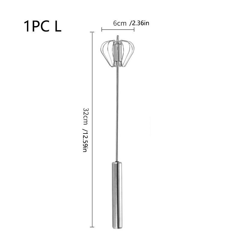 

1PC Semi-automatic Egg Beater For Household Small Household Handheld Mini Multi-function Milk Beater Stainless Steel Hand Mixer