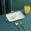 Small Green Plastic Tea Tray with Water Collector