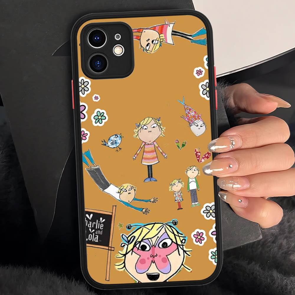 Charlie And Lola Anime For Silicone Matte Phone Case For IPhone 16 Pro Max 15 14 13 12 11 X XS MAX