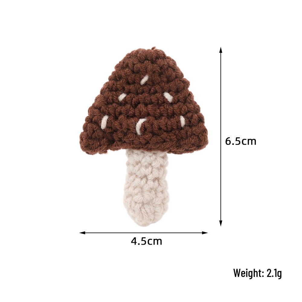 Hand-Crocheted Mushroom Hair Clip & Mini DIY Keychain Accessories Set
