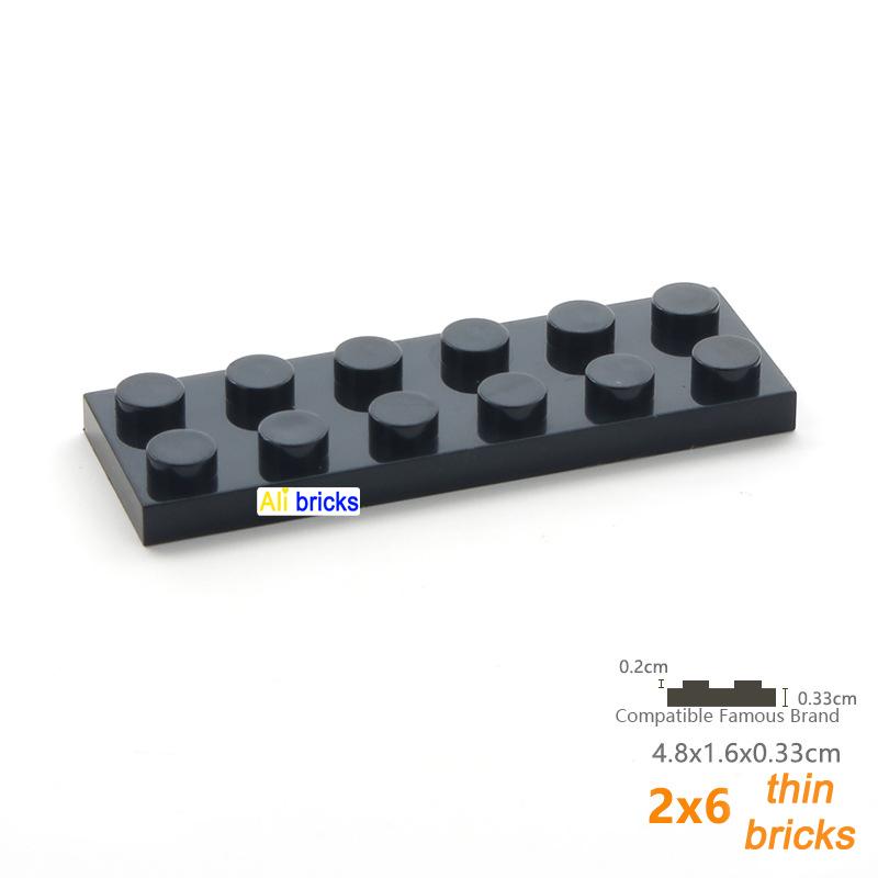 

Non-Toxic 10Pcs/Lot Diy Blocks Building Bricks Thin 2X6 Educational Assemblage Construction Toys For Children Size Compatible With Brand