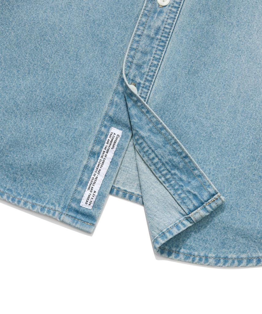 COVERNAT Semi-Oversized Washed Denim Shirt Light Blue