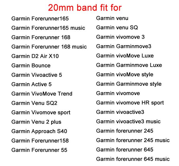 Bracelet Compatible with Garmin Forerunner 245 Original Men Women Quick Release Watch Strap for Garmin Forerunner 165 20mm Band