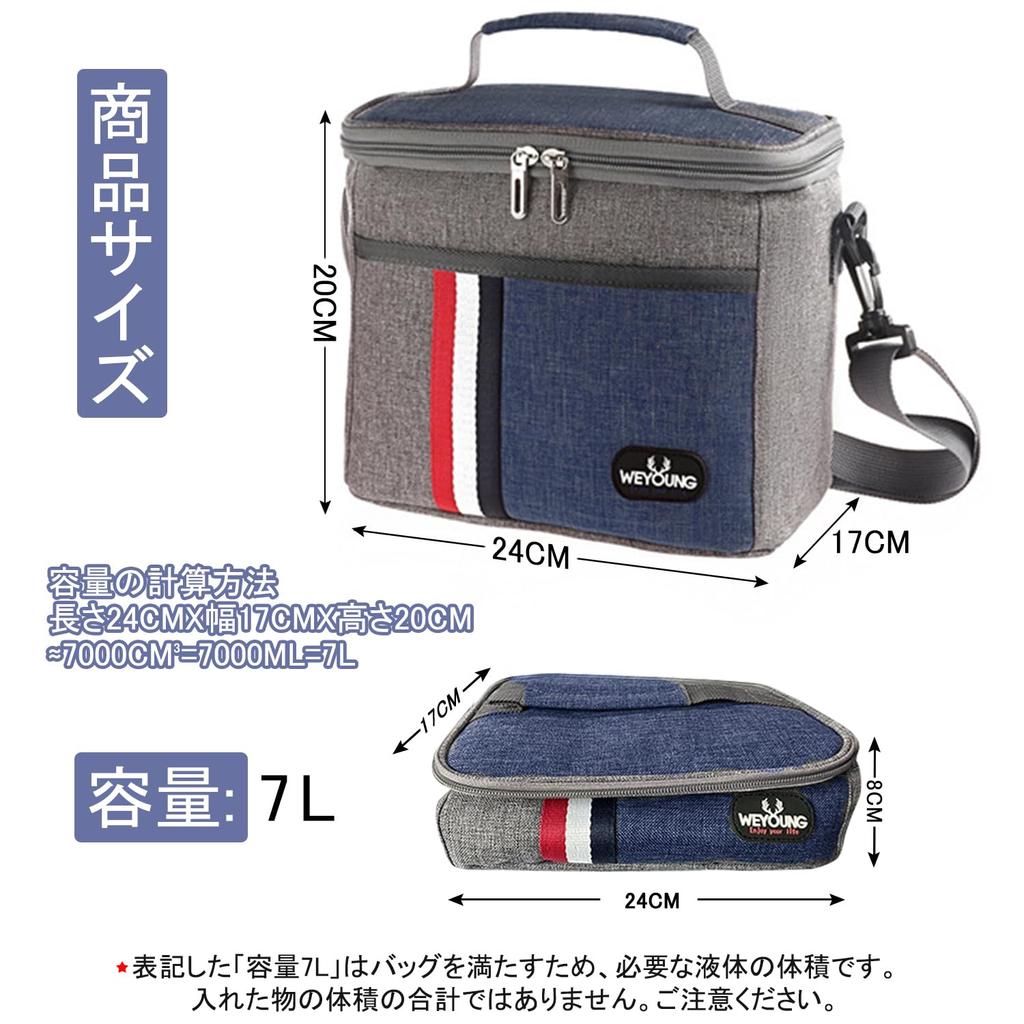 Roleness Insulated Lunch Small 7L Insulated Lunch Stylish Soft Can Be Carried by Hand or Over the Perfect for Commuting To Work or School Bag,