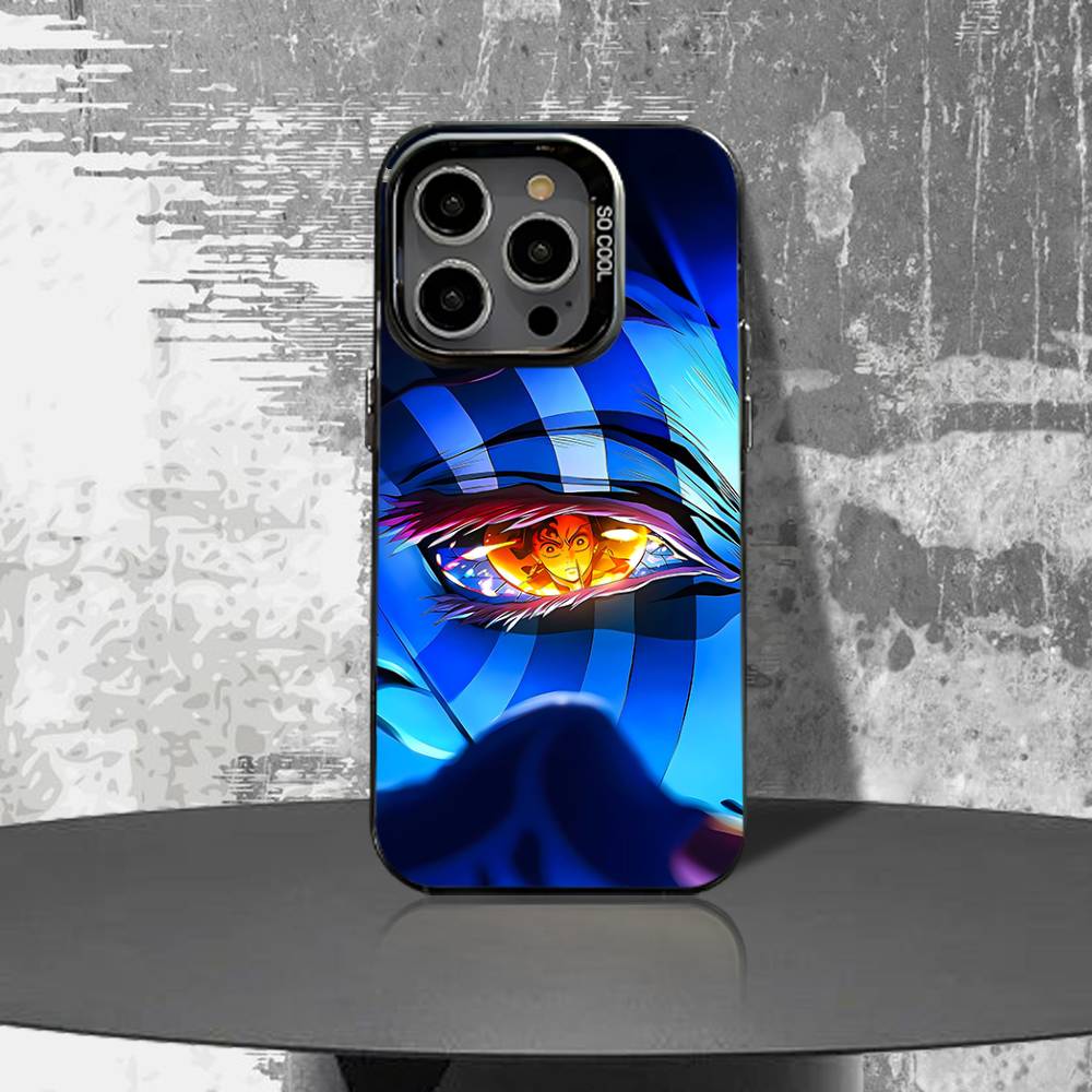 

Kimetsu No Yaiba Infinity Castle Phone Case For iPhone 16,15,14,13,12,11,Pro,XS,Max,Plus,Mini,SE4,E Black Matte Shockproof Cover iphone14plus
