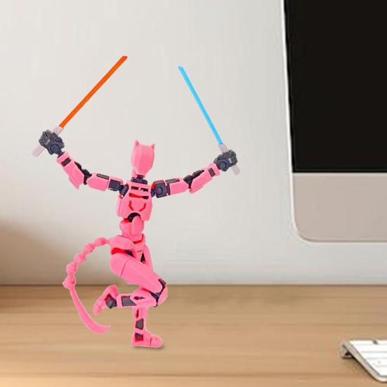 3D Printed Robot Action Figure with Accessories Movable Joints Demon