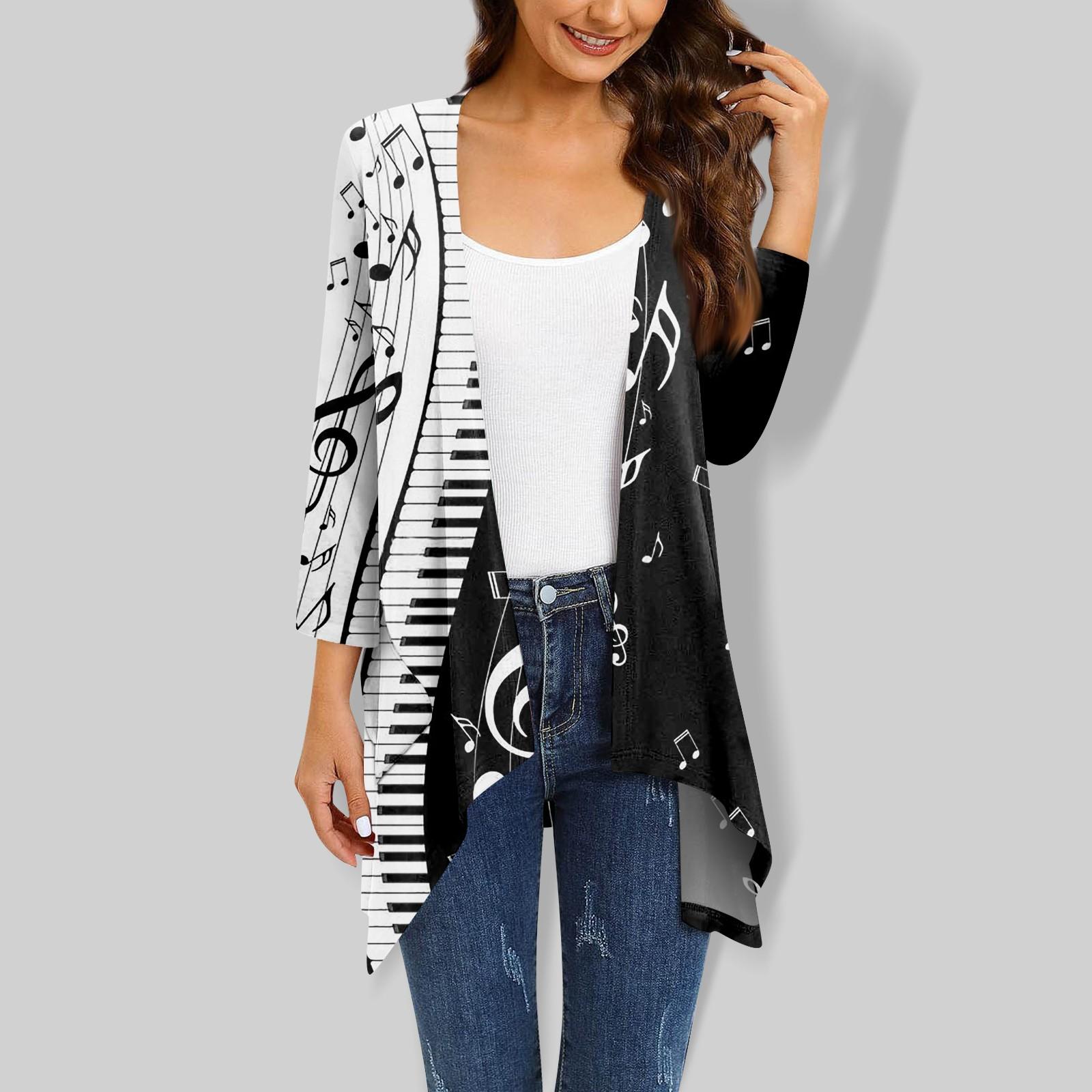 

Женский кардиган неправильной формы с градиентным принтом и рукавами три четверти, куртка с карманами M чёрный