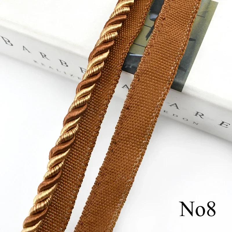 2/5/12M Meetee 6mm Two-color Lace Rope Trim Decorative Strap Webbing Cord for Sofa Curtain Sewing Handmade Material Accessories