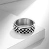 Rennschachbrett Fidget Spinner Herrenringe Edelstahl Punk Rock Einfacher Schmuck für Damen Modeaccessoires Geschenk Großhandel
