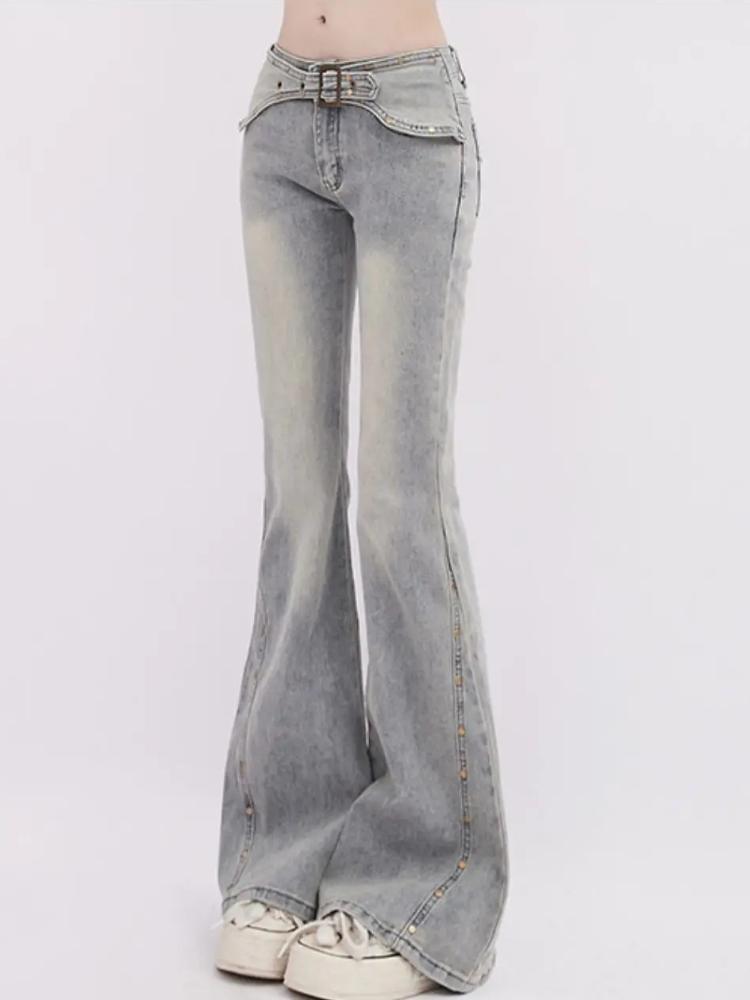 Dámske Y2k Kórejské Gyaru Kpop Džínsy so širokými nohavicami s nízkym pásom Kórejské džínové nohavice s nízkym pásom Horúca estetika 2000s Grunge Príliv Vintage Harajuku Nové