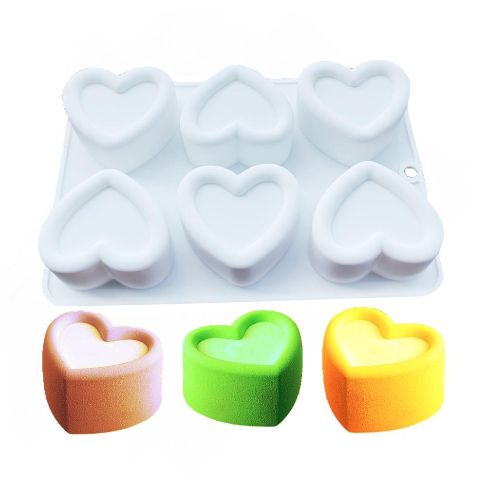 1 Pc 6 with Round Recessed Mousse Mold Small Flower Pot French Dessert Silicone Cake Mold Chocolate Jelly Mold Baking