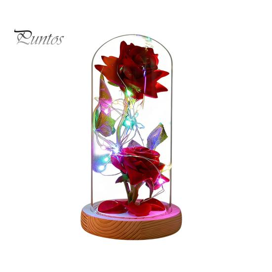 No Maintenance Flower Gift Rose Gifts for Her Mom Wife Grandma Light Up Eternal Lasting in A Dome Romantic Anniversary Birthday Valentine's