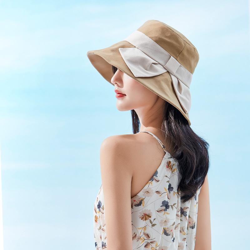 Damen Geschenk Hohe Qualität 100% Baumwolle Damen Fischerhut Mutter Sommer Strand Faltbare Sonnenkappe Frau Schick Breite Krempe Fischerhüte