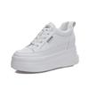 Fashion 10CM Genuine Leather Women Shoes White Platform Wedge Sneakers Women Summer Shoes Zapatos De Mujer Zapatos