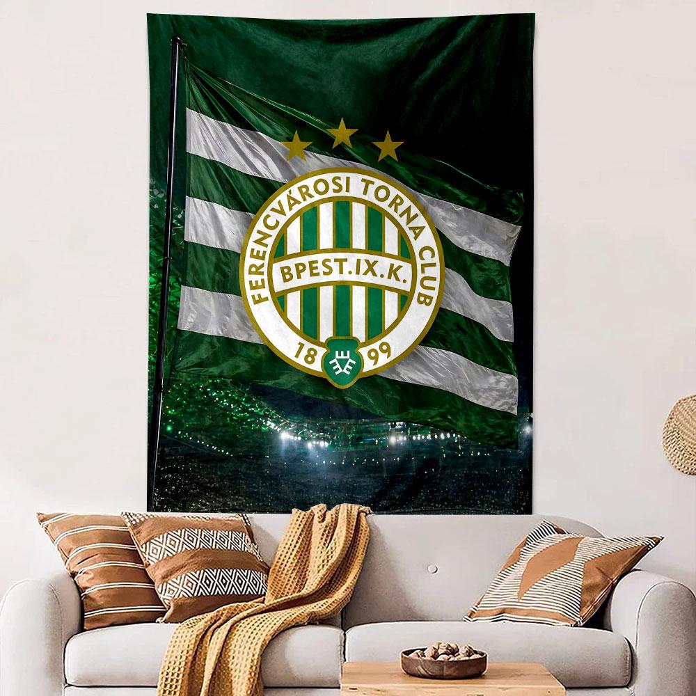 Ferencvárosi Torna Club Flag Design Patterned Tapestry Decorative Wall Hanging, Home Bedroom Living Room Decor
