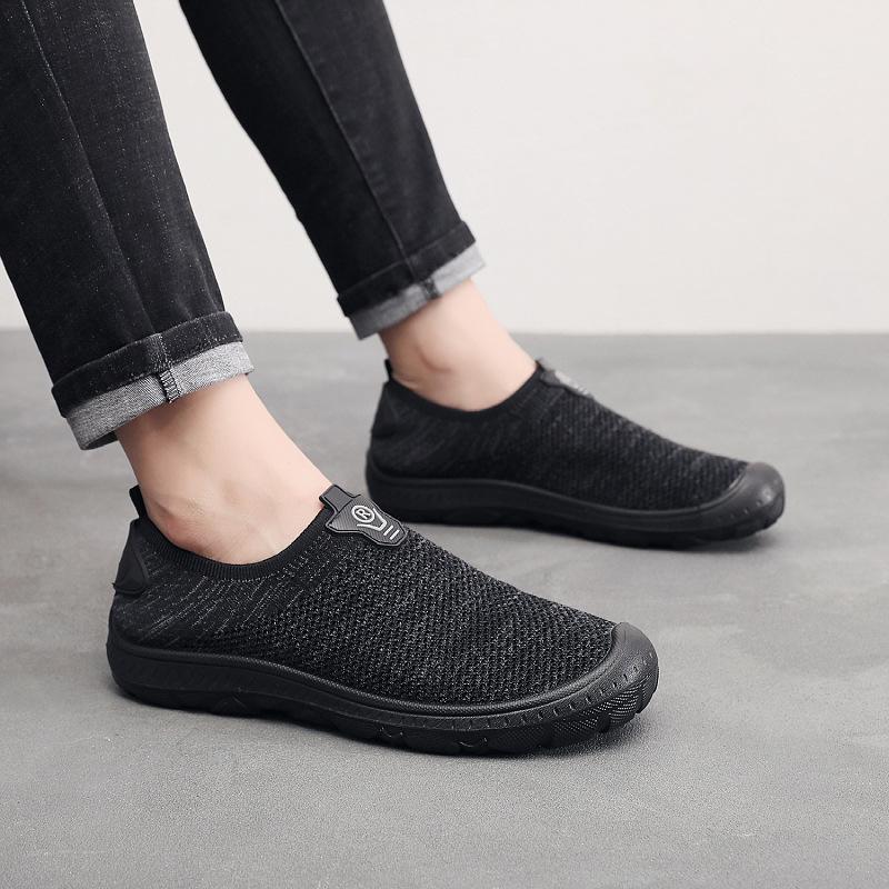 

Летняя мужская сетчатая обувь дышащая вязаная спортивная обувь для повседневной носки для среднего и пожилого возраста повседневная обувь на одной педали обувь для ходьбы 44